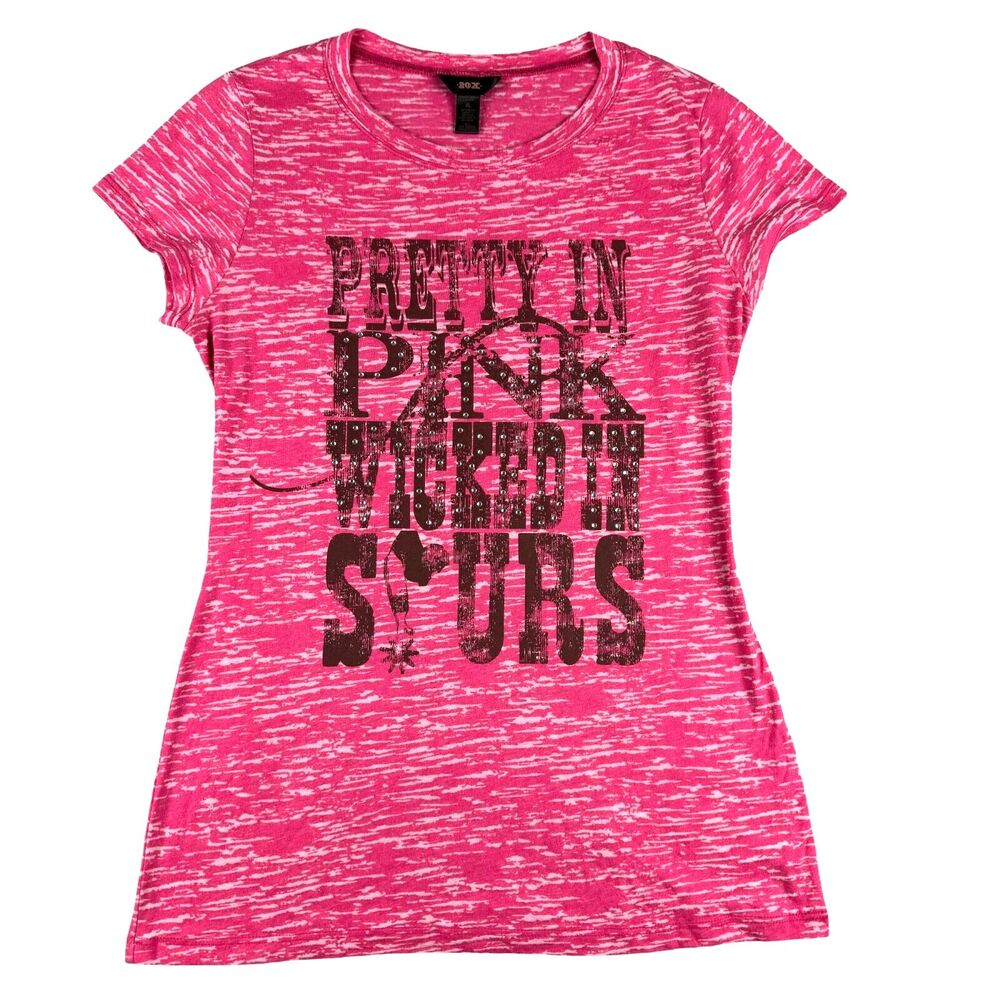 20X Shirt Women's Extra Large Pink Western Short Sleeve Cowboy Rodeo Rancher Top